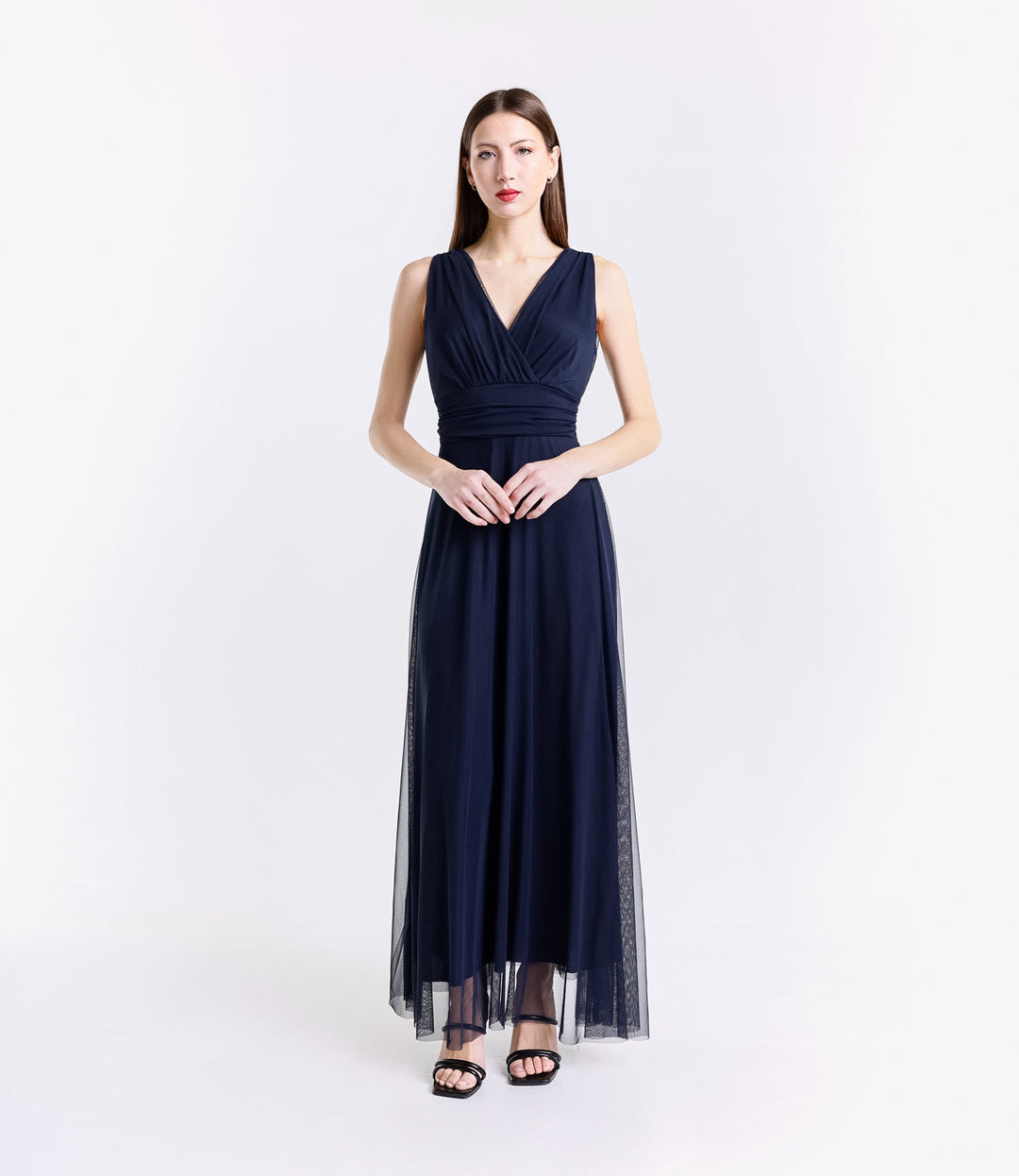 Tulle Bridesmaid Dress with V-Neck Flavia