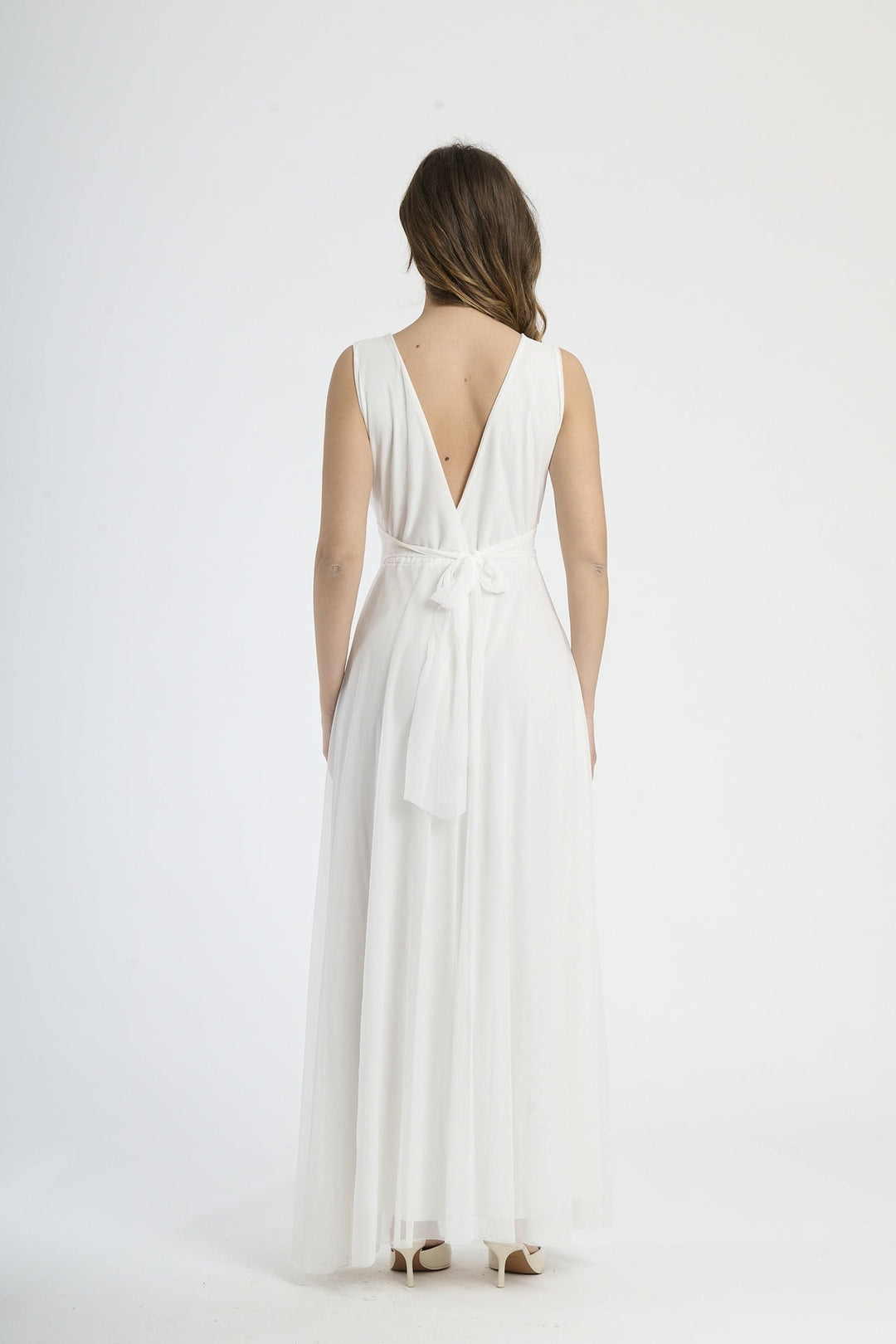 Tulle Bridesmaid Dress with V-Neck Flavia