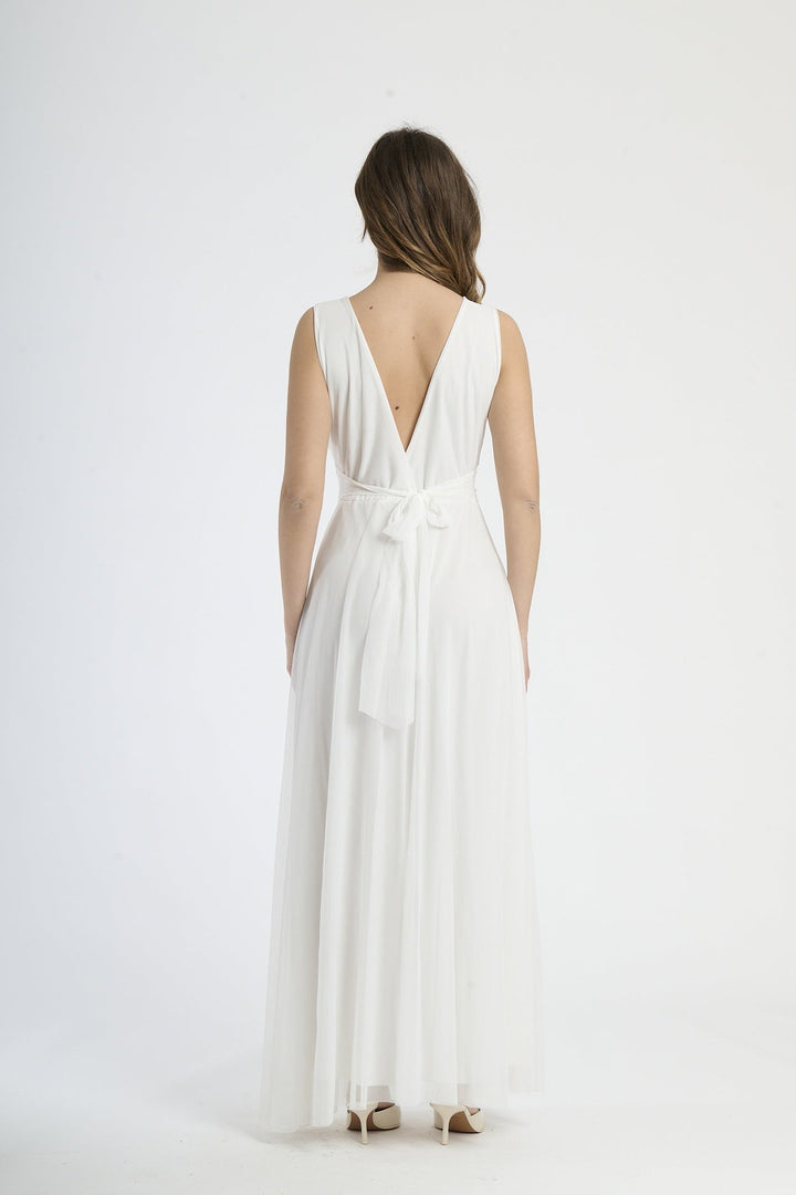 Tulle Bridesmaid Dress with V-Neck Flavia