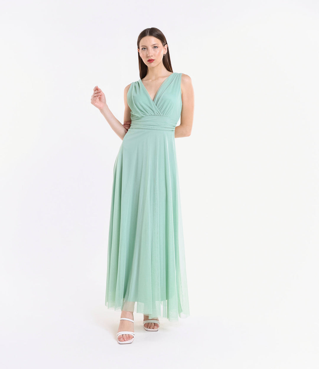Tulle Bridesmaid Dress with V-Neck Flavia