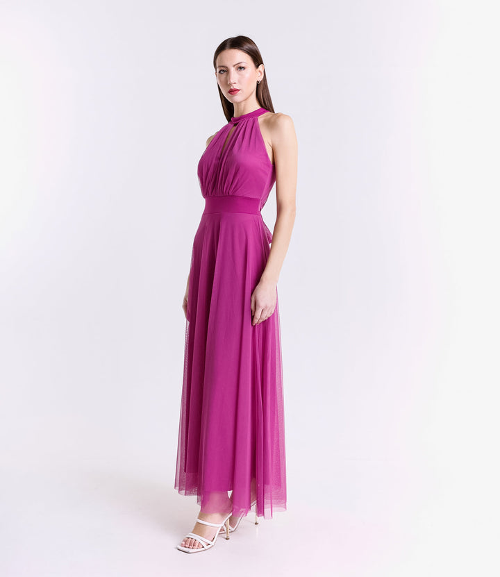 Long tulle cut-out dress Lucrezia