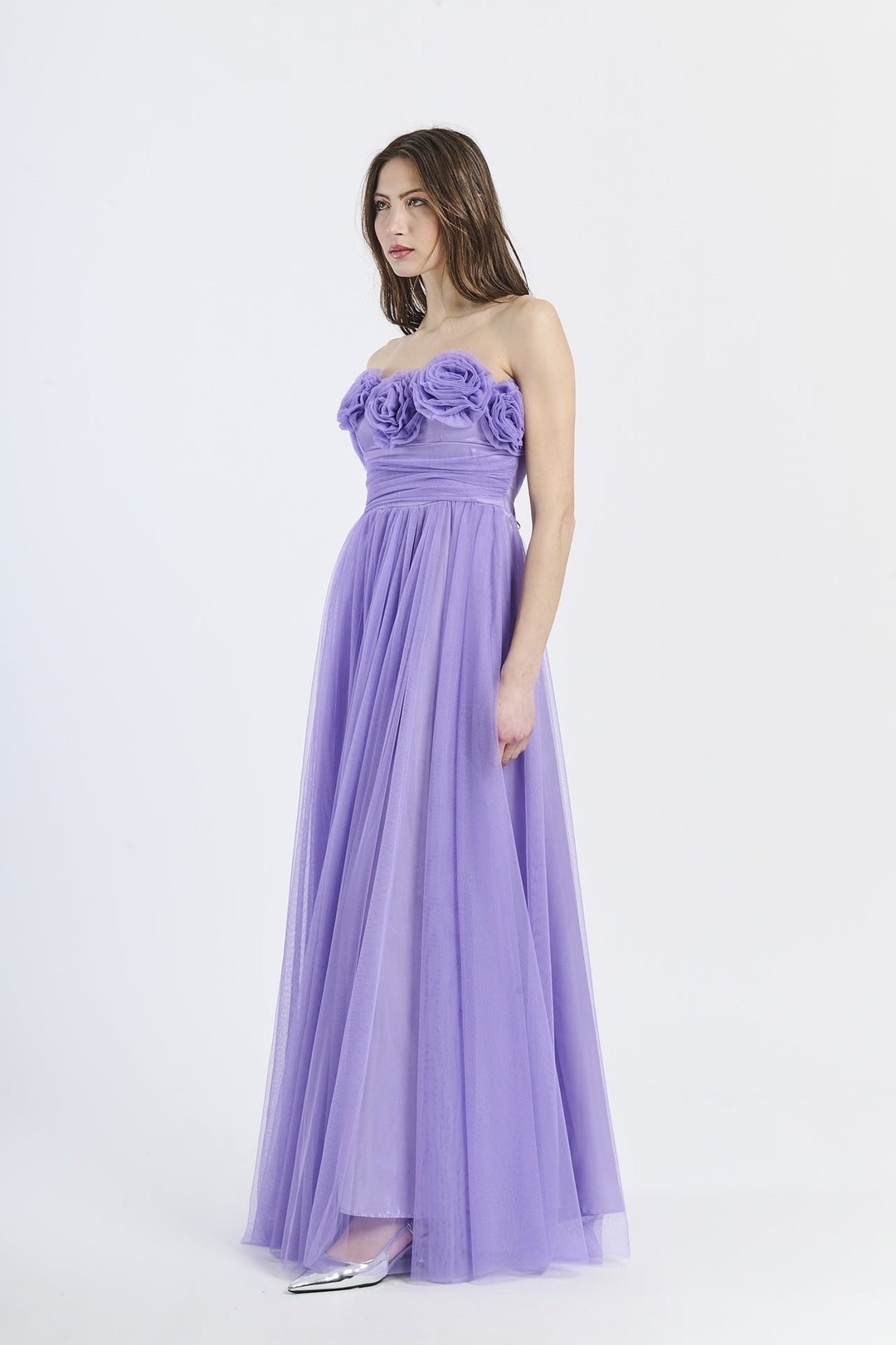Long Tulle Strapless Dress Vittoria