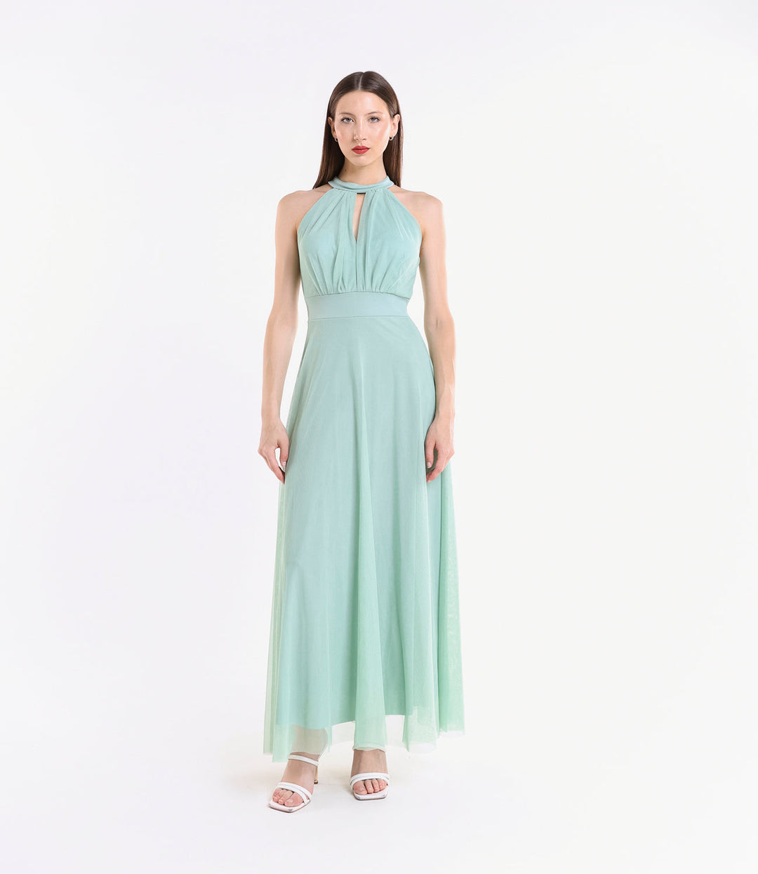Long tulle cut-out dress Lucrezia