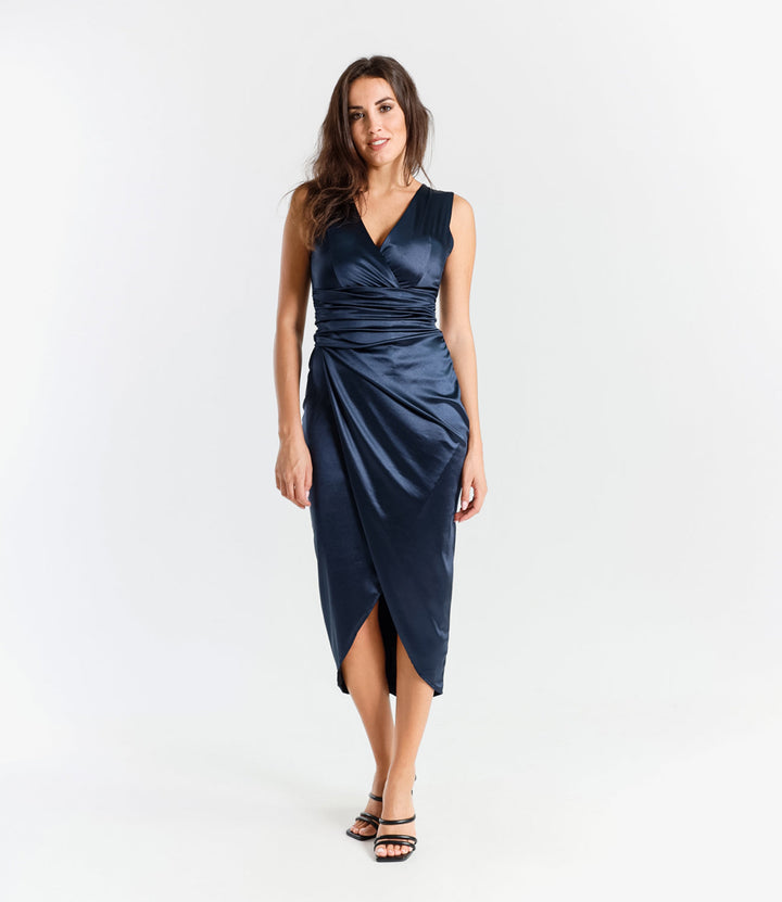 Long Sleeveless Satin Dress Eleonora