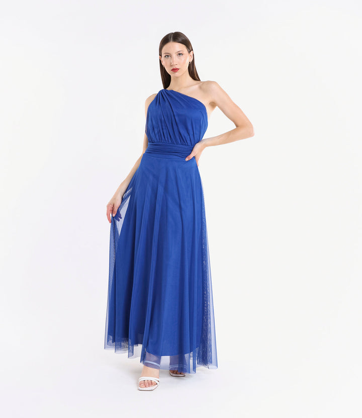 Lily One-Shoulder Long Tulle Dress