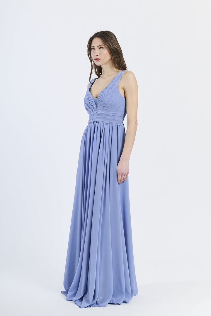Wide Long Chiffon Bridesmaid Dress Zoe