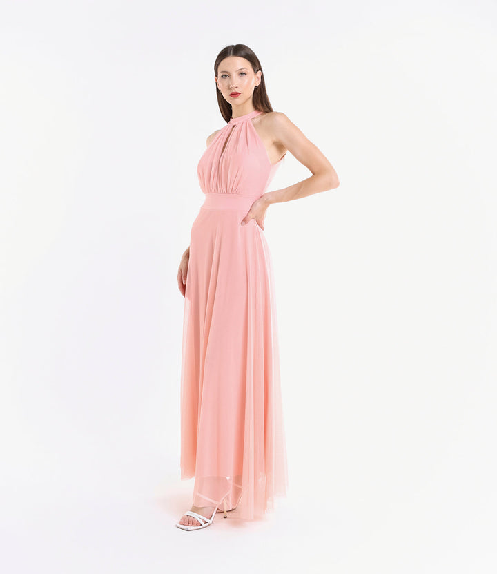 Long tulle cut-out dress Lucrezia