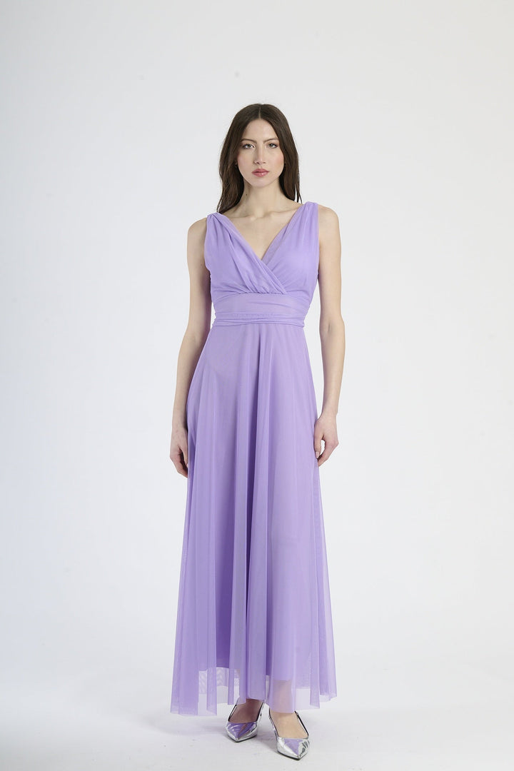 Tulle Bridesmaid Dress with V-Neck Flavia
