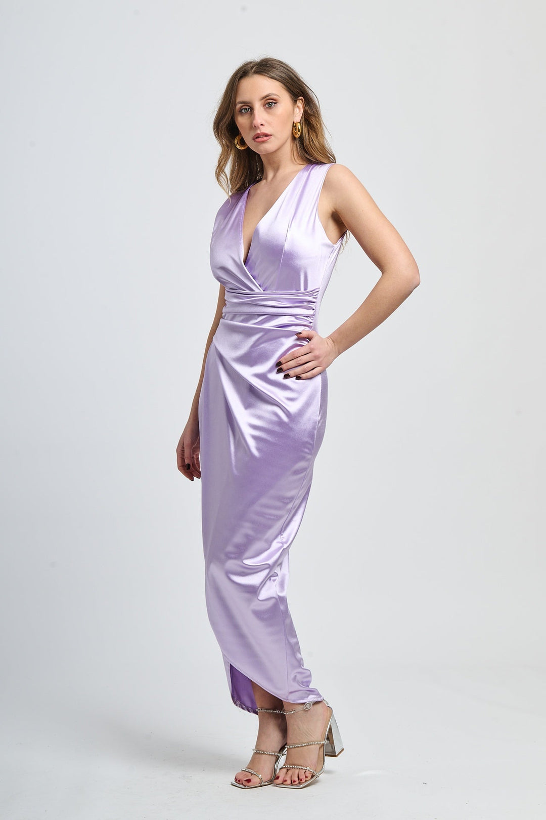 Long Sleeveless Satin Dress Eleonora