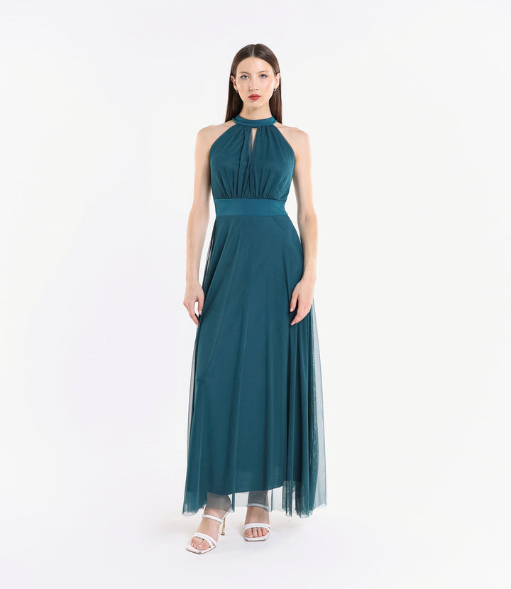 Long tulle cut-out dress Lucrezia