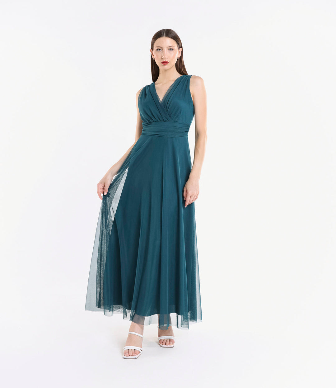 Tulle Bridesmaid Dress with V-Neck Flavia