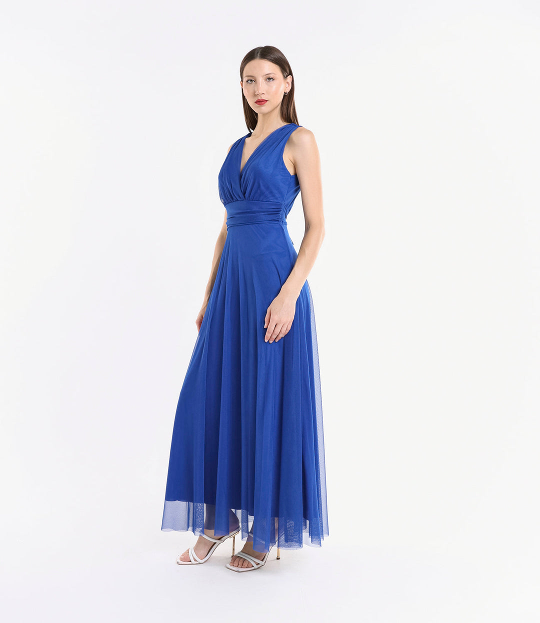 Tulle Bridesmaid Dress with V-Neck Flavia