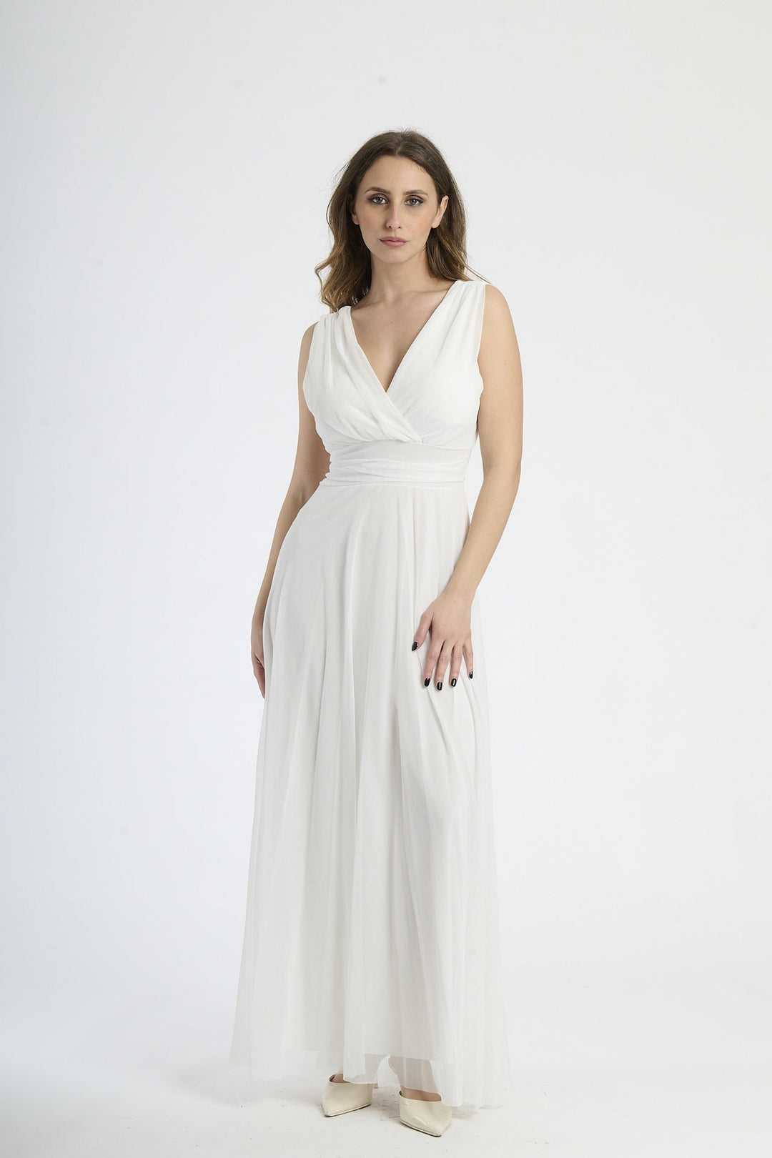 Tulle Bridesmaid Dress with V-Neck Flavia