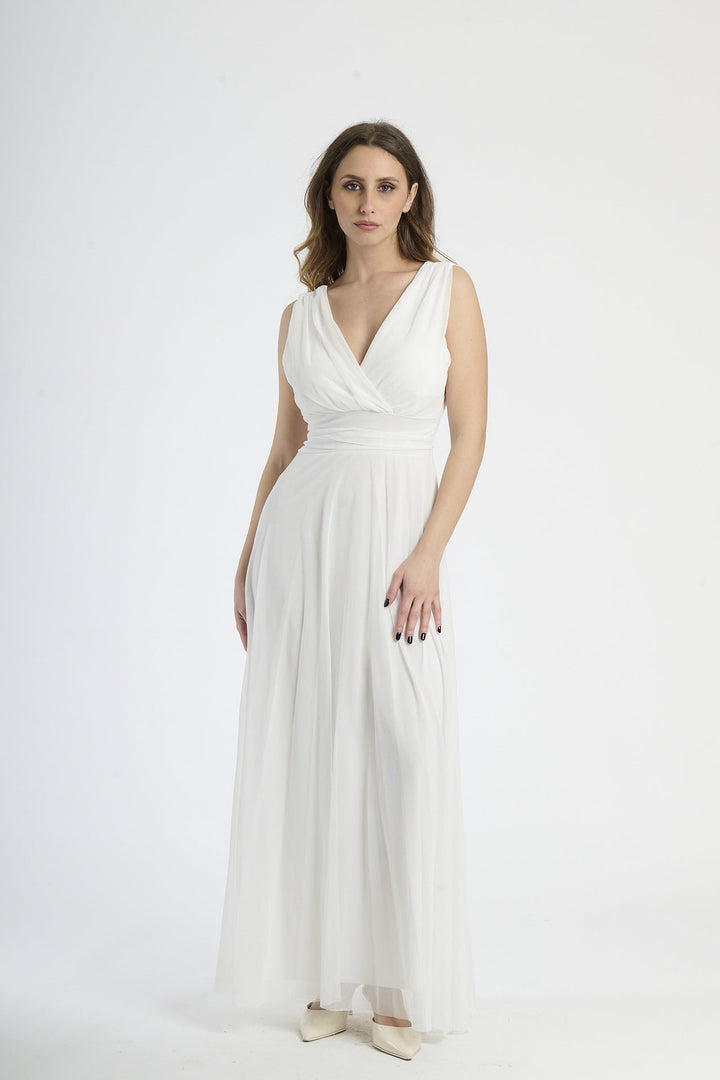 Tulle Bridesmaid Dress with V-Neck Flavia