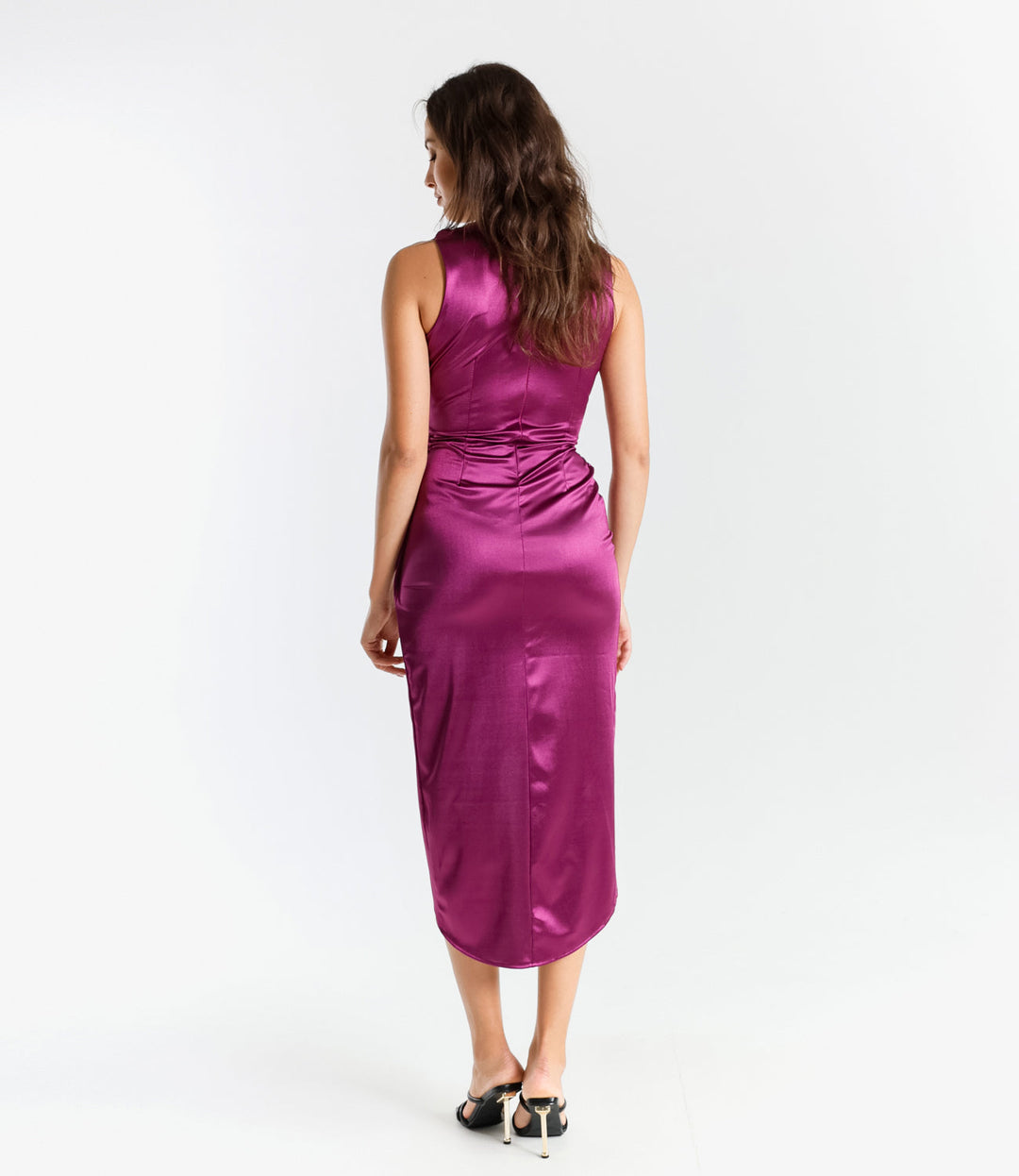 Long Sleeveless Satin Dress Eleonora