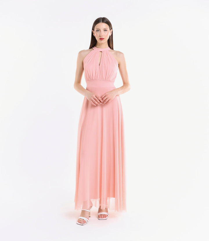 Long tulle cut-out dress Lucrezia