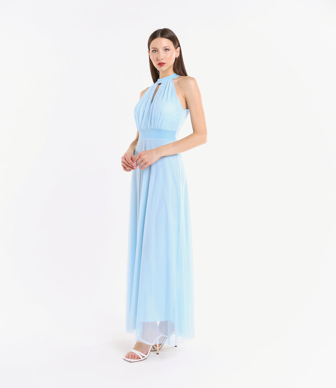 Long tulle cut-out dress Lucrezia