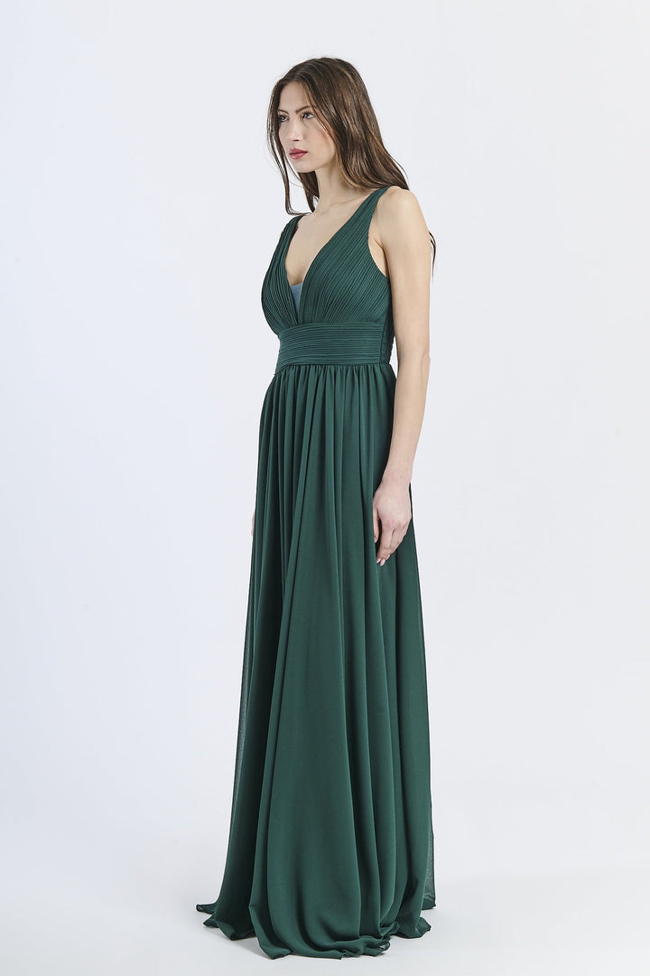 Wide Long Chiffon Bridesmaid Dress Zoe