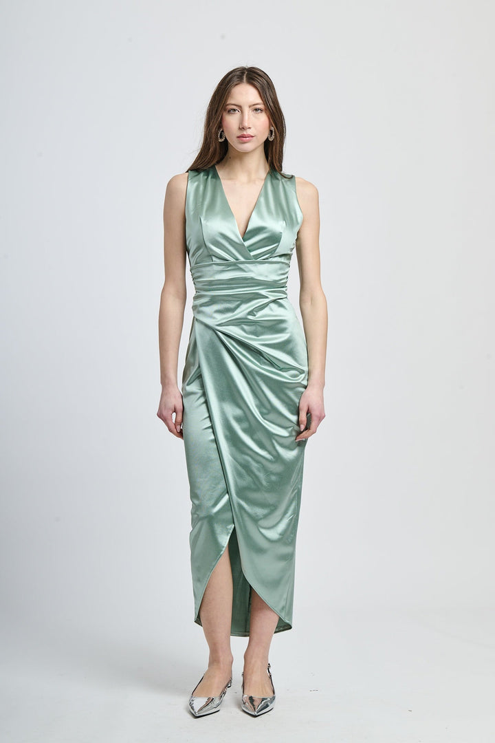 Long Sleeveless Satin Dress Eleonora