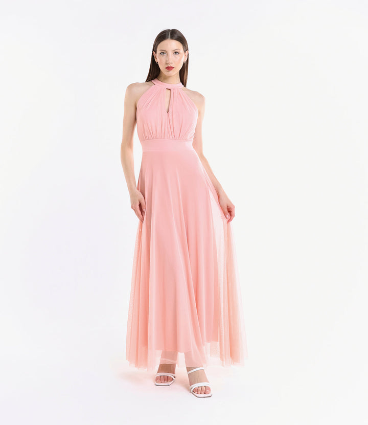 Long tulle cut-out dress Lucrezia