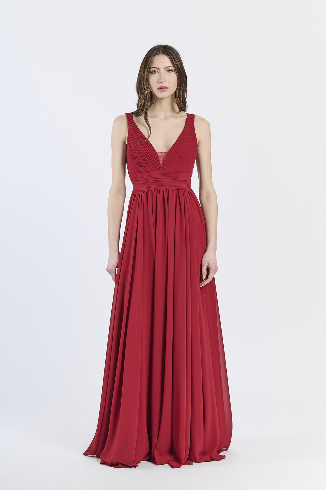 Wide Long Chiffon Bridesmaid Dress Zoe