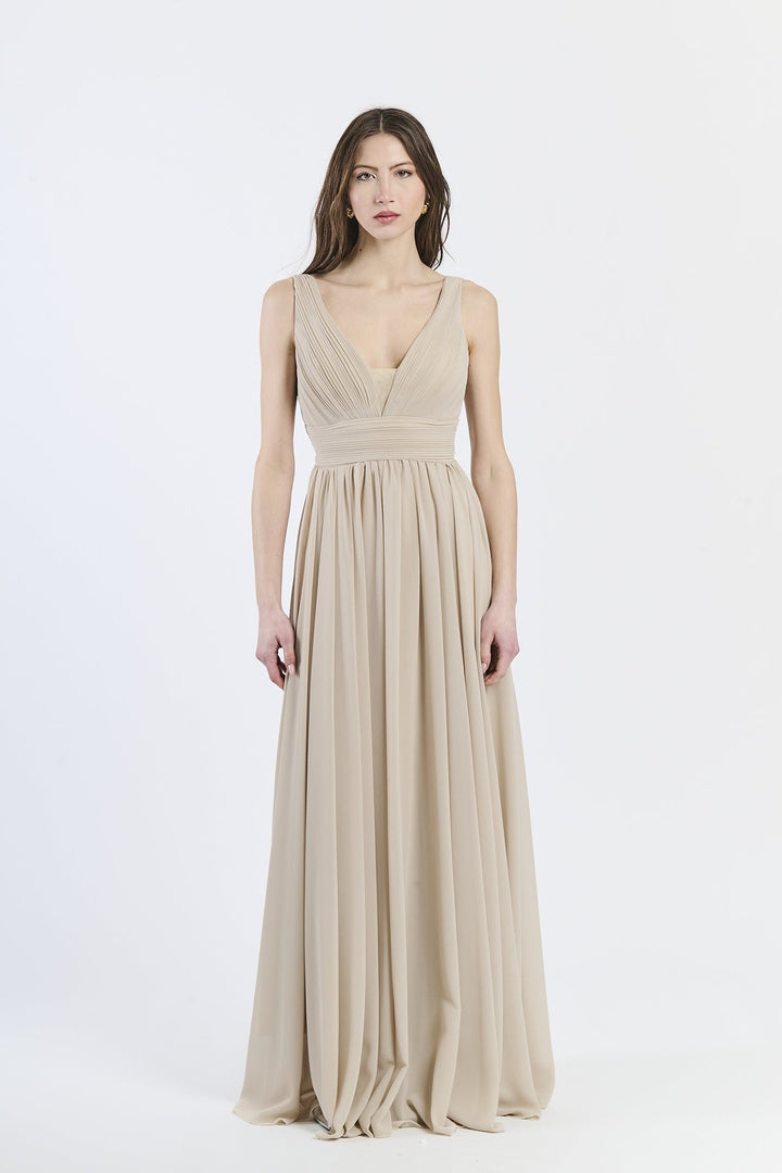 Wide Long Chiffon Bridesmaid Dress Zoe