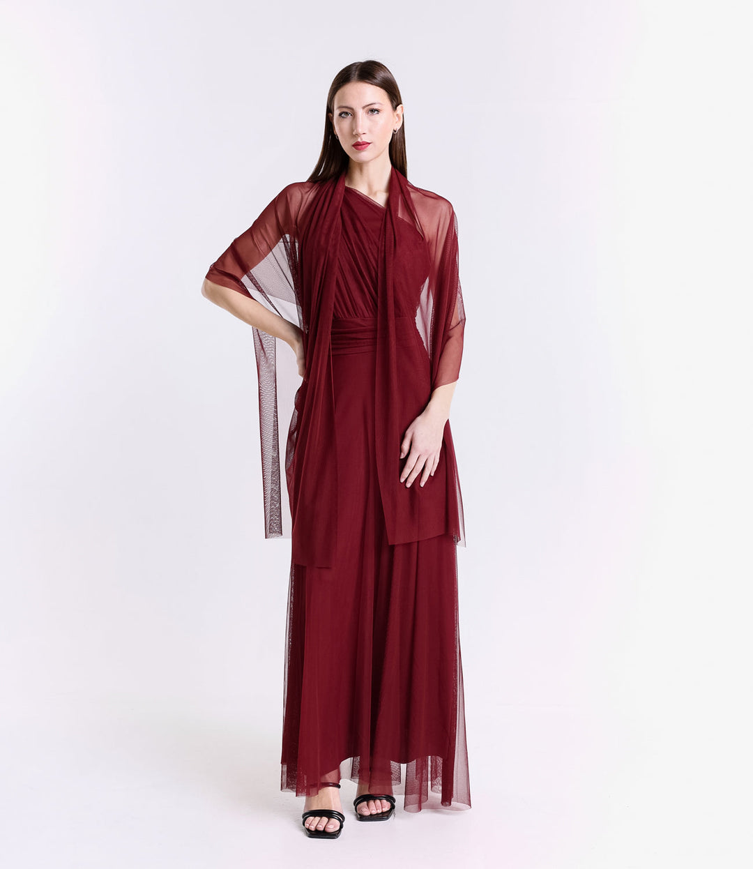 Lily One-Shoulder Long Tulle Dress