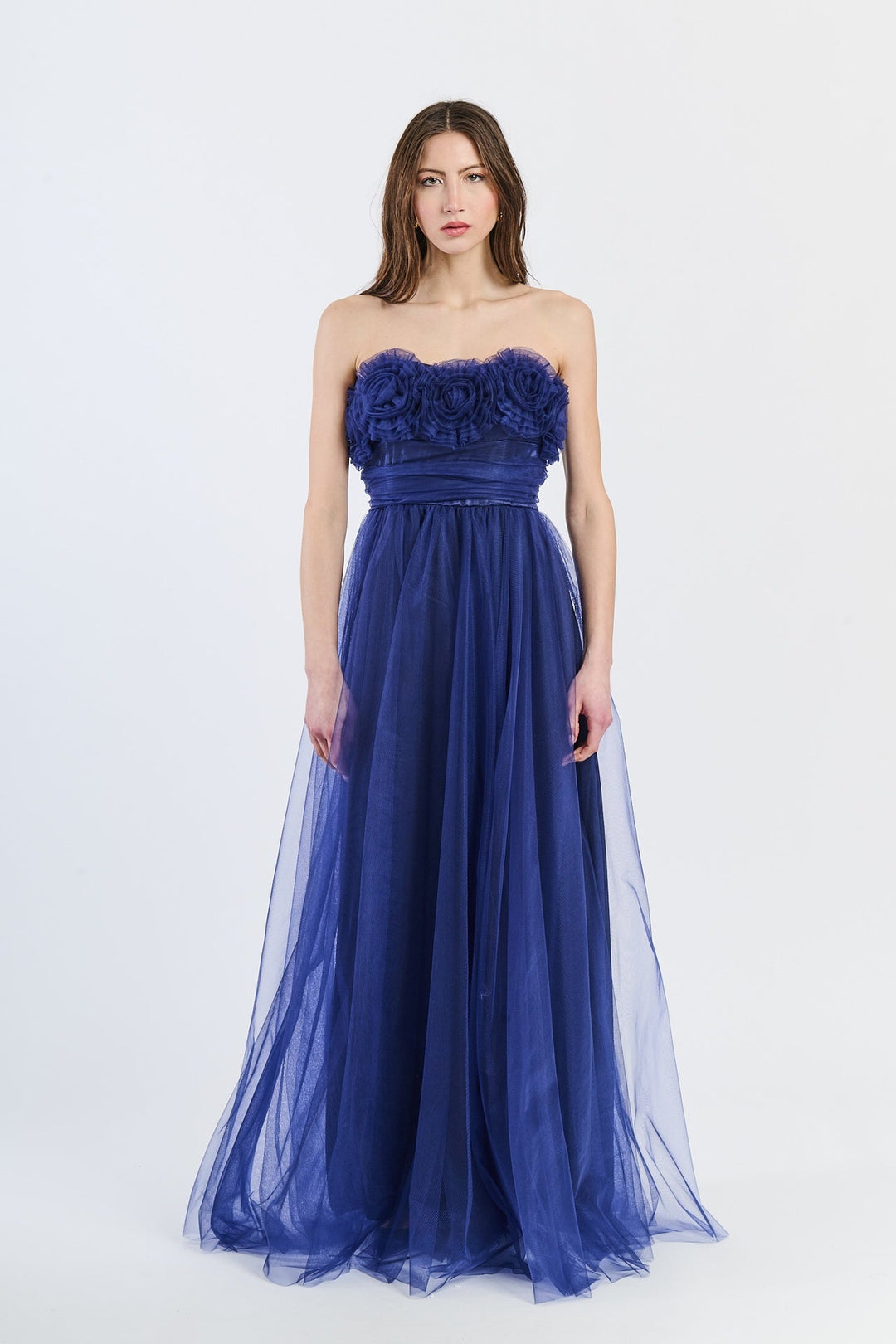 Long Tulle Strapless Dress Vittoria