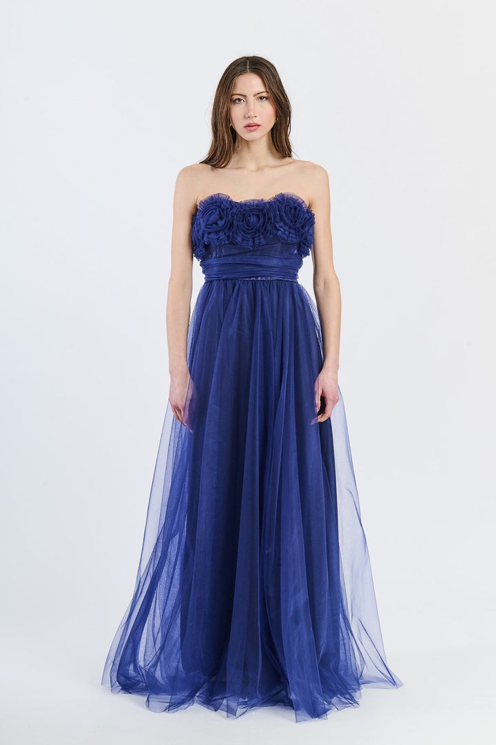 Long Tulle Strapless Dress Vittoria