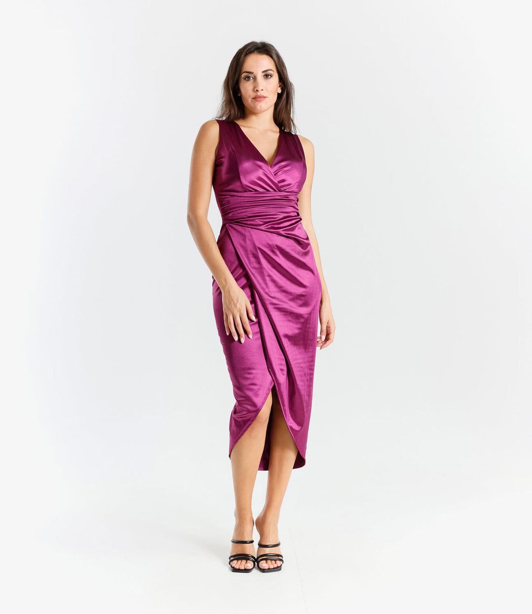 Long Sleeveless Satin Dress Eleonora