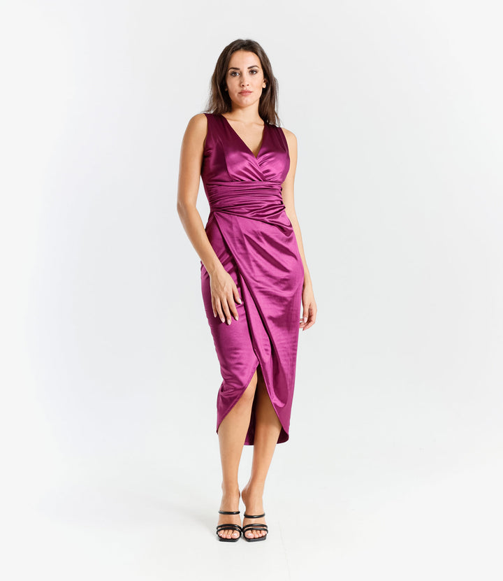 Long Sleeveless Satin Dress Eleonora
