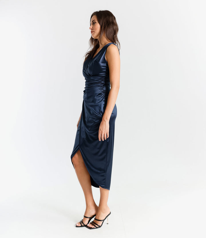 Long Sleeveless Satin Dress Eleonora