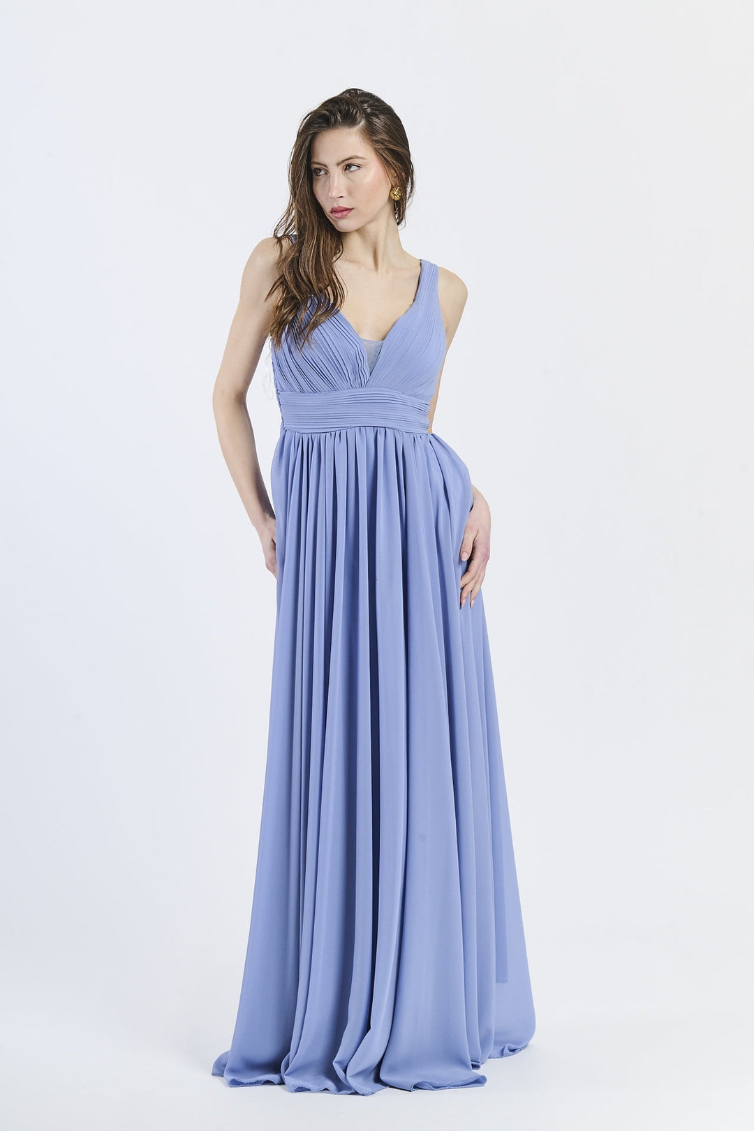 Wide Long Chiffon Bridesmaid Dress Zoe