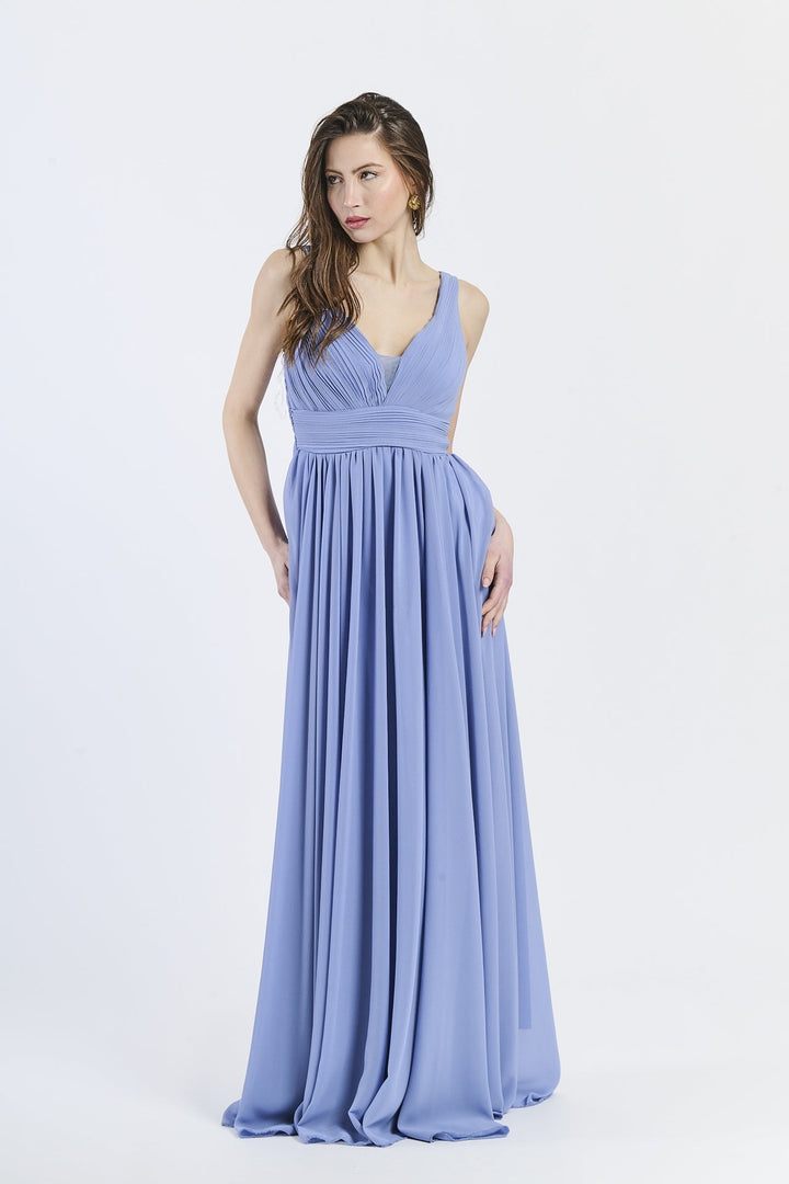 Wide Long Chiffon Bridesmaid Dress Zoe