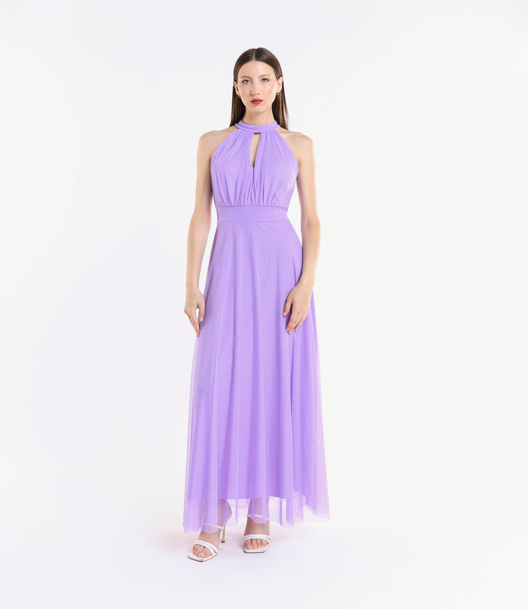 Long tulle cut-out dress Lucrezia