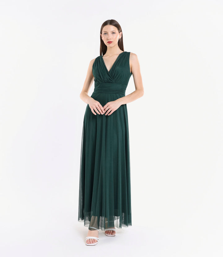 Tulle Bridesmaid Dress with V-Neck Flavia