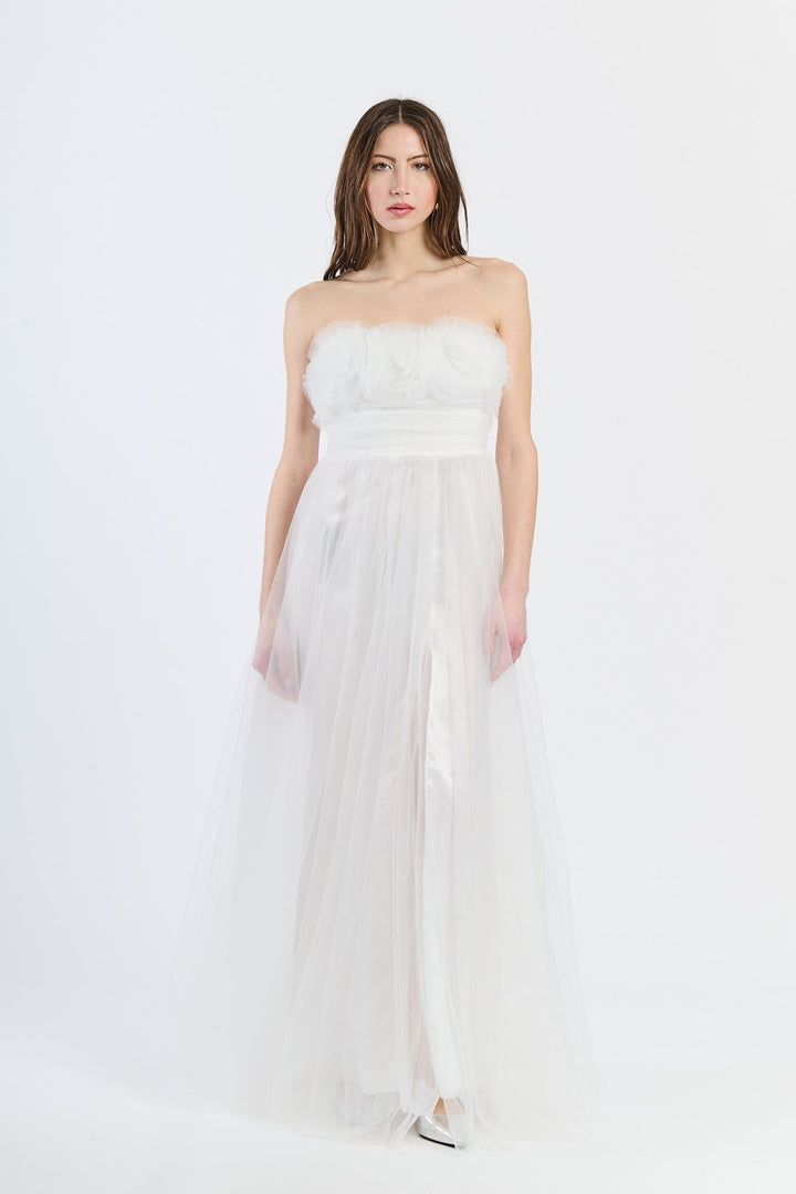 Long Tulle Strapless Dress Vittoria