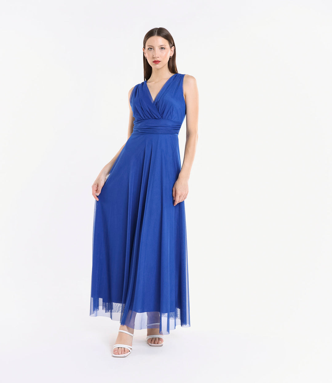 Tulle Bridesmaid Dress with V-Neck Flavia