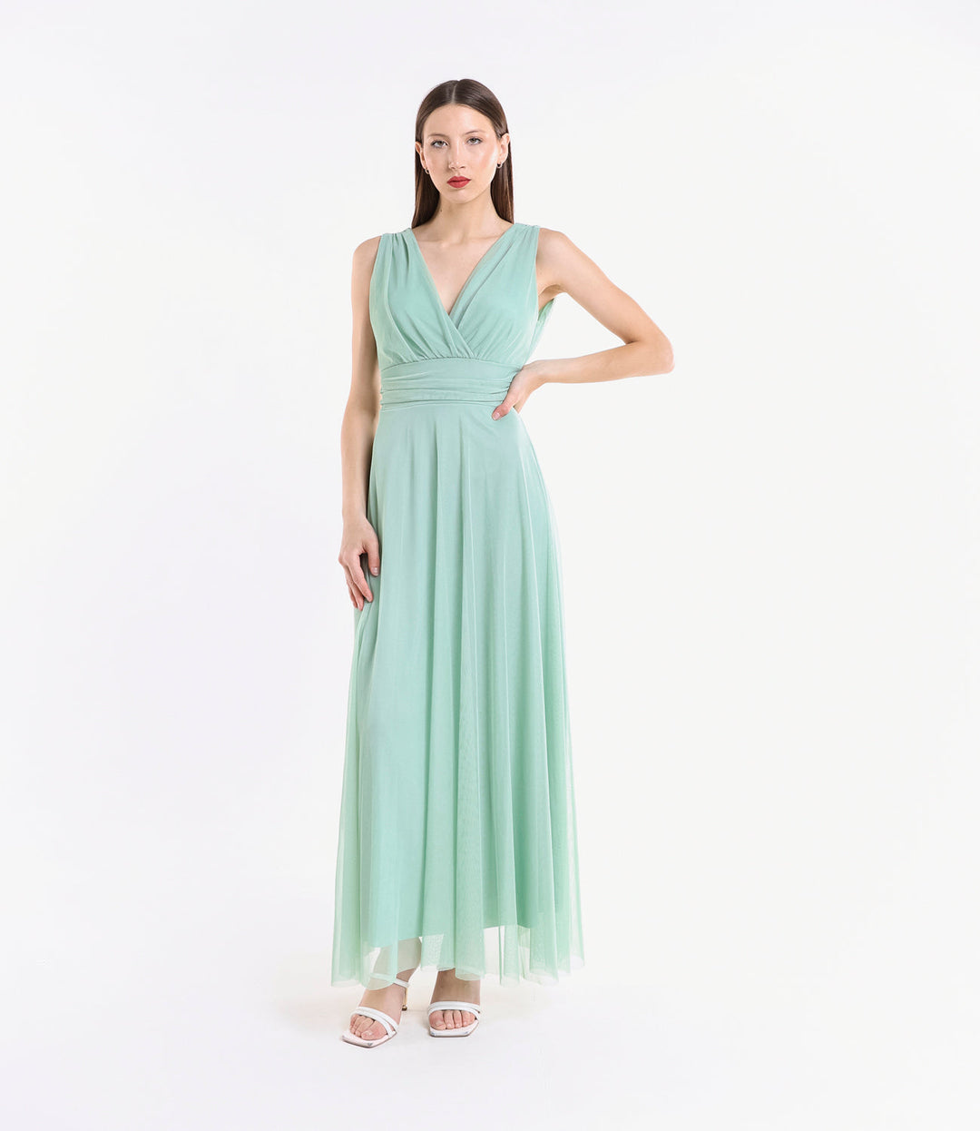 Tulle Bridesmaid Dress with V-Neck Flavia