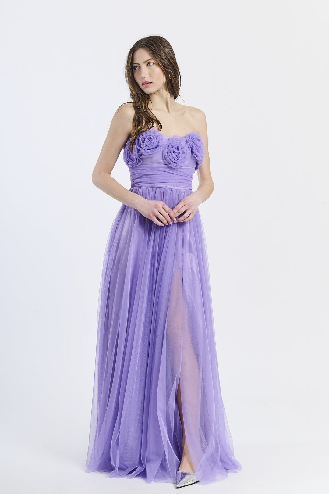 Long Tulle Strapless Dress Vittoria
