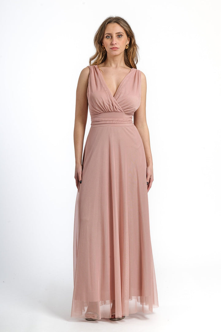 Tulle Bridesmaid Dress with V-Neck Flavia