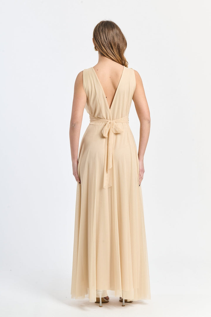 Tulle Bridesmaid Dress with V-Neck Flavia