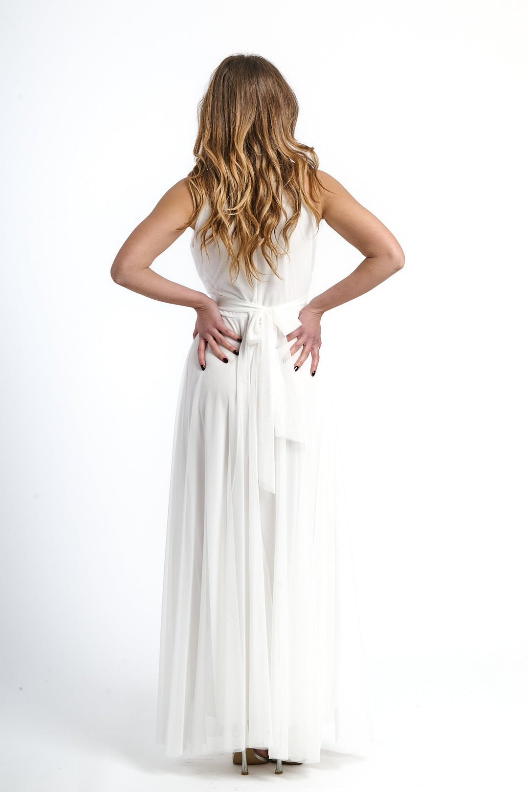 Long tulle cut-out dress Lucrezia