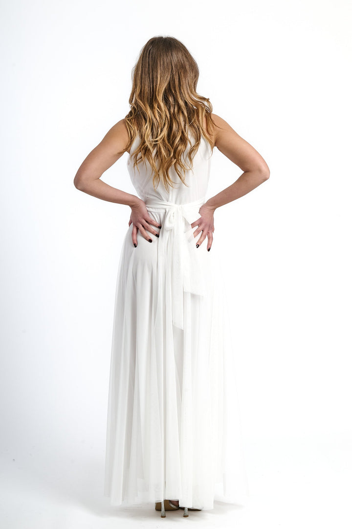 Long tulle cut-out dress Lucrezia