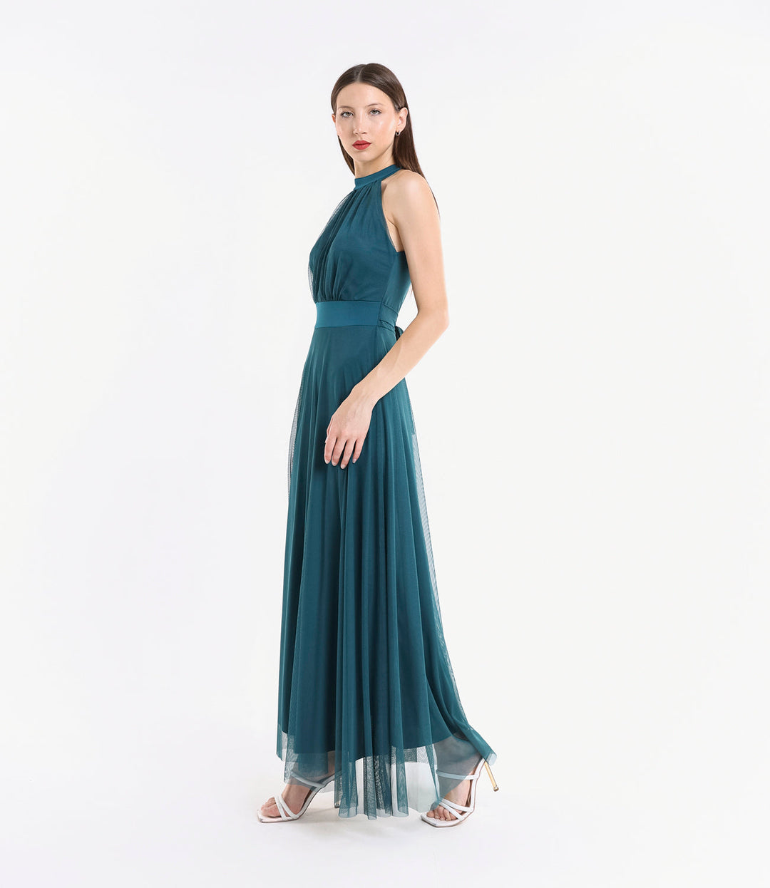 Long tulle cut-out dress Lucrezia