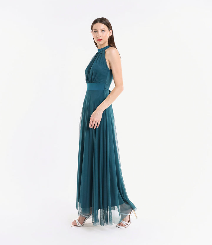 Long tulle cut-out dress Lucrezia