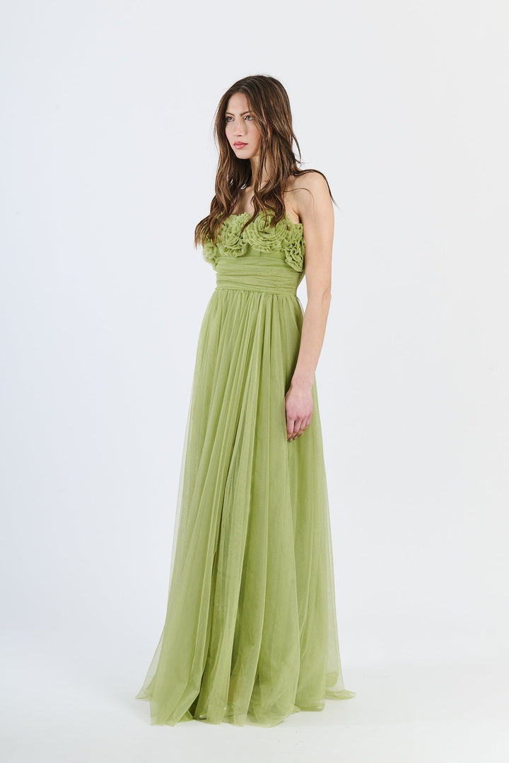 Long Tulle Strapless Dress Vittoria
