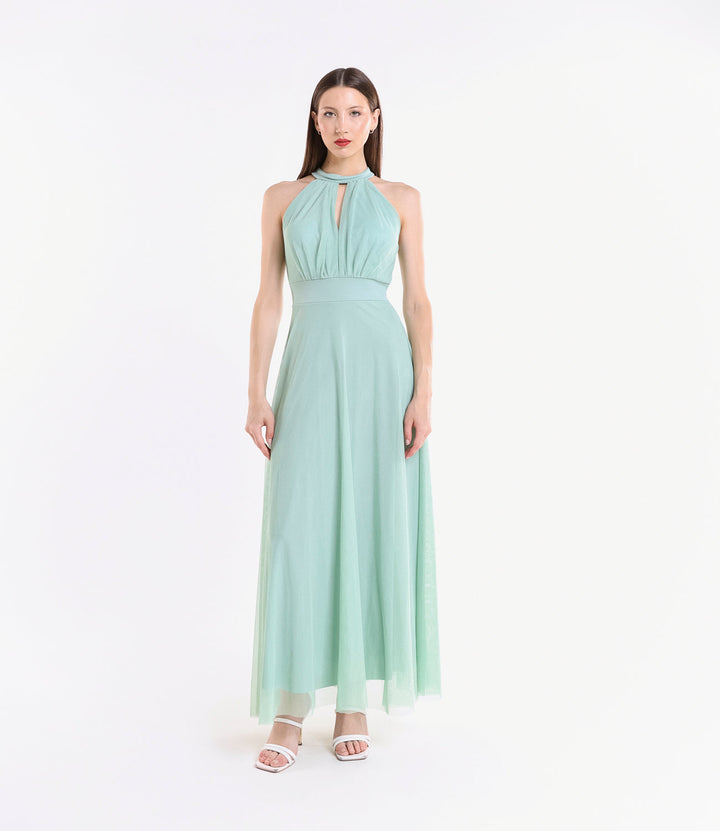Long tulle cut-out dress Lucrezia