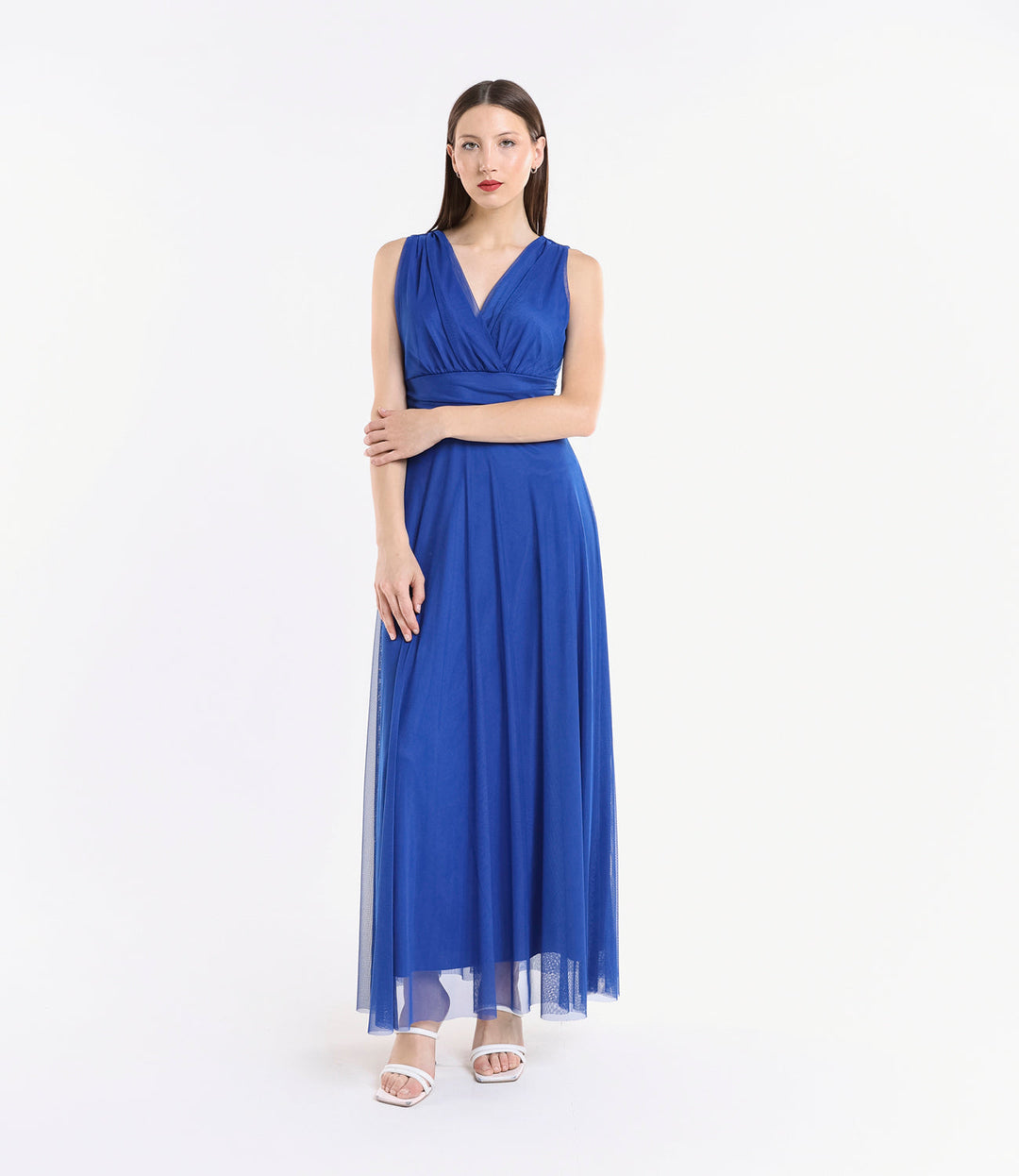 Tulle Bridesmaid Dress with V-Neck Flavia