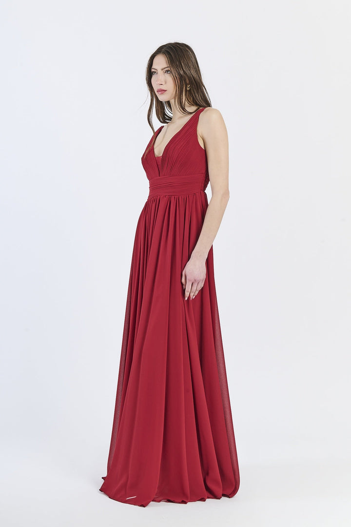 Wide Long Chiffon Bridesmaid Dress Zoe